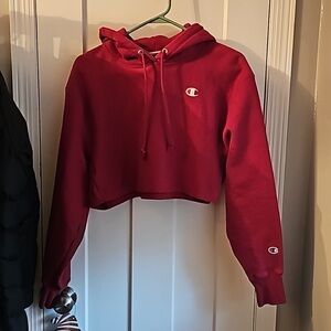 Champion Women’s Red Cropped Hoodie Size Small